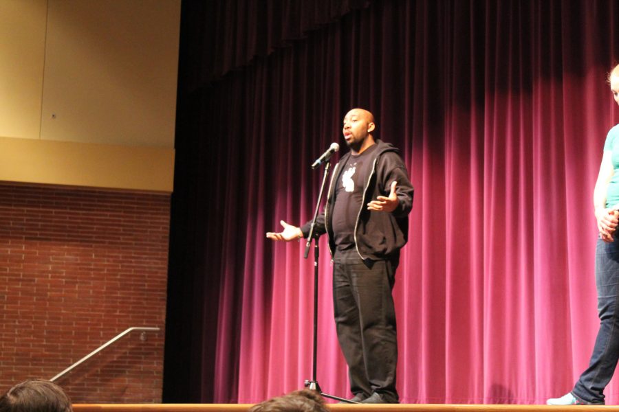 Will Evans reading poetry at Southeast.