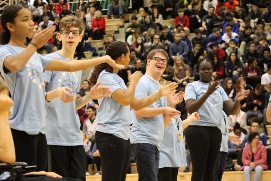 Step Chain performs at the Winter Pep Rally on Dec. 4, 2018.