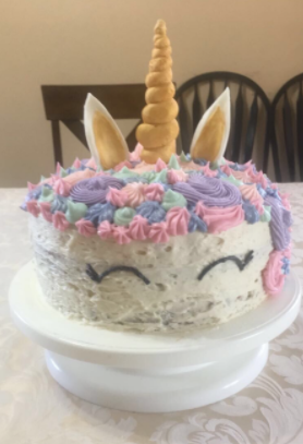 Ksenia Geovorkovas (10) unicorn birthday cake, picture by Ksenia Geovorkova