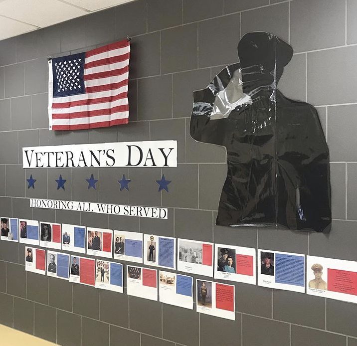Veterans+Day+display+outside+of+the+LSE+media+center.