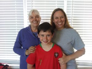 Angelea Rice (right) with her mother and son