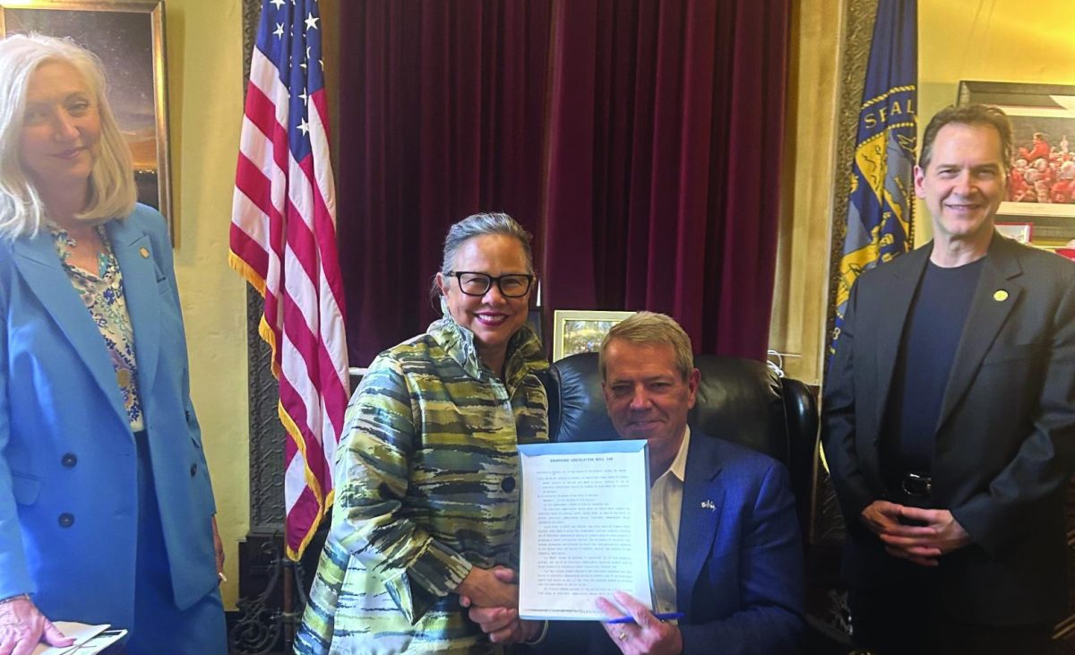 Nebraska Governor Jim Pillen signs Legislative Bill 140. 
Photo Courtesy: governor.nebraska.gov
