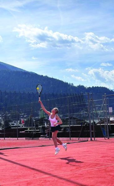 Ruthie Stokes plays tennis at the British School of Barcelona in Spain.
Photo Credit: Vivian Stokes