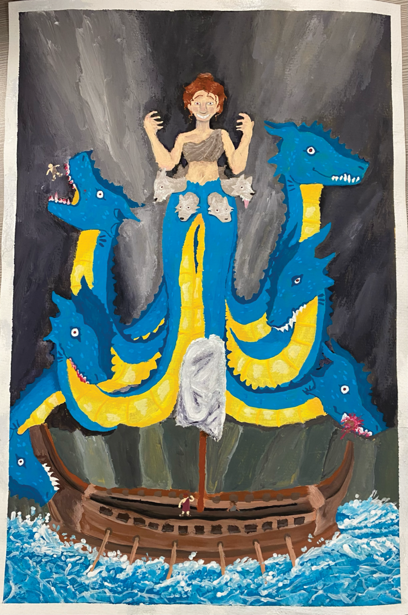 “Focus On Scylla”, Tempera on Paper
